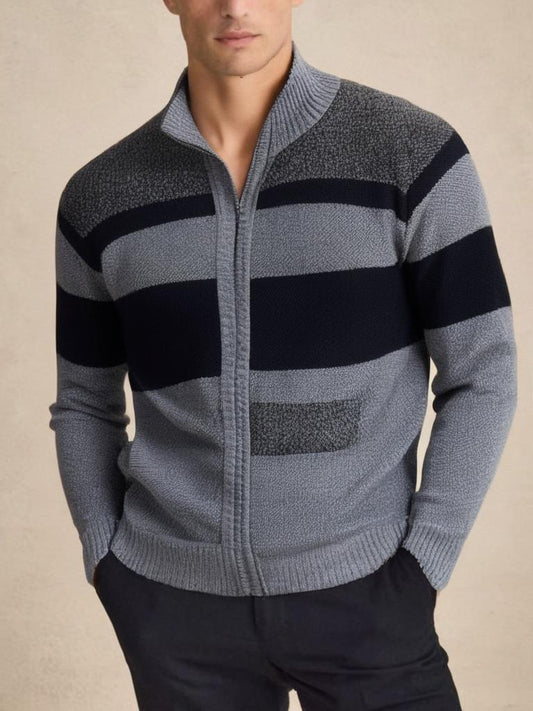 Gestreifter Strick Herren Pullover