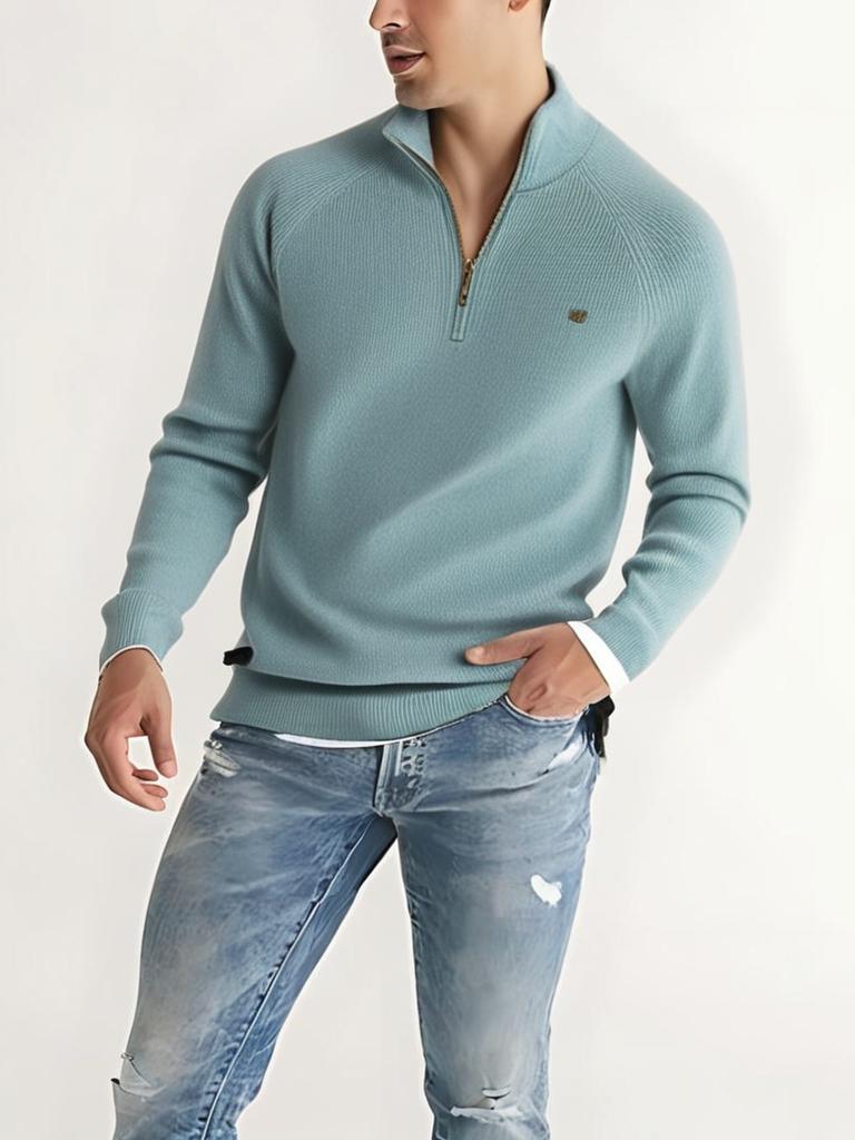 Moderner Herren Zip-Pullover