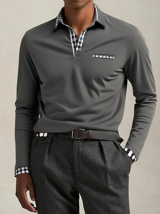 Langärmliges Business Herren Poloshirt