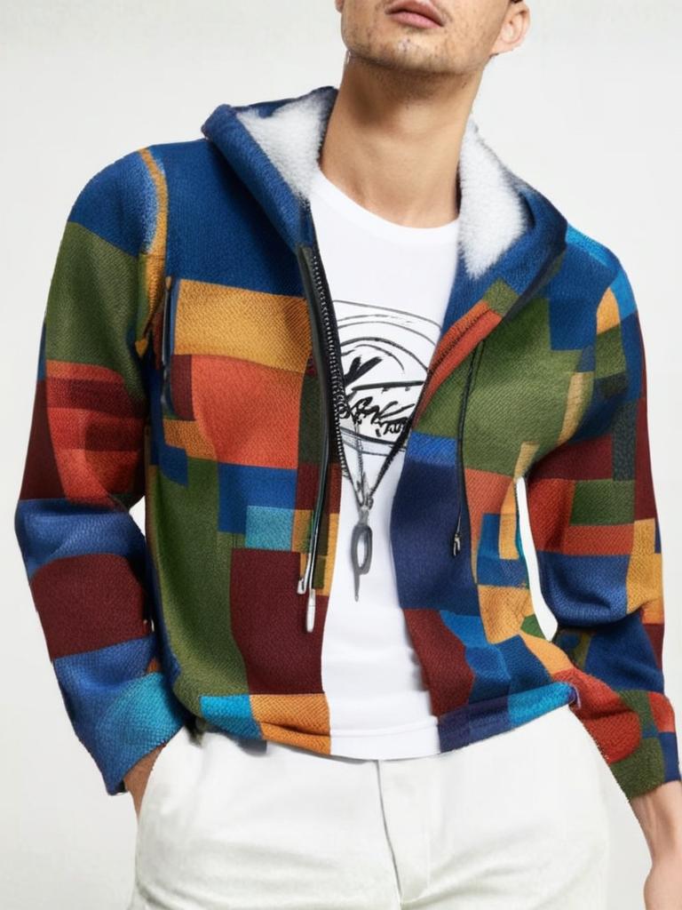 Luxuriöse Handgestrickte Herren Strickjacke